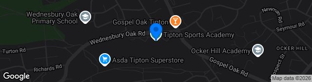 Map showing Tipton Sports Academy