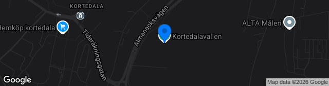 Map showing Kortedalavallen 1 Gräs