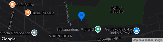 Map showing Bäckagårds Idrottsplats