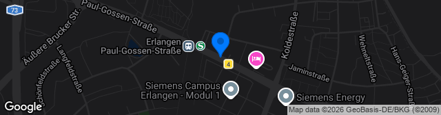 Map showing Sportanlage Erlangen Paul-Gossen-Strasse