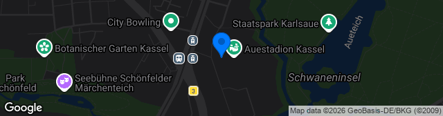 Map showing Auestadion
