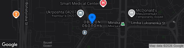 Map showing Stadion UTB Obolon'