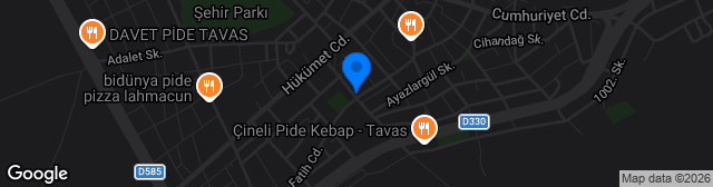 Map showing Tavas Şehir Stadı