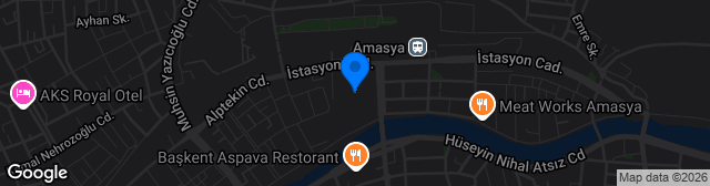 Map showing Amasya 12 Haziran Stadyumu