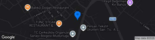 Map showing Çerkezköy Mustafa Uğraş Stadı