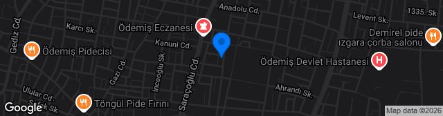 Map showing Ödemiş Saraçoğlu Stadı