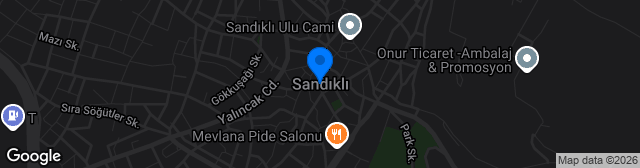 Map showing Sandıklı ilçe Stadyumu