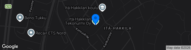 Map showing Itä-Hakkilan Tekonurmi Oy