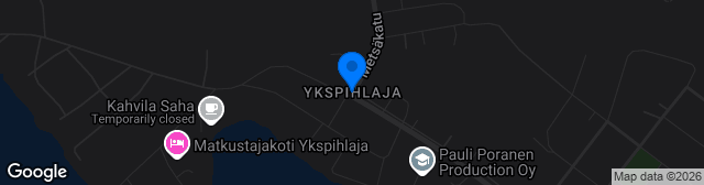 Map showing Ykspihlajan kenttä