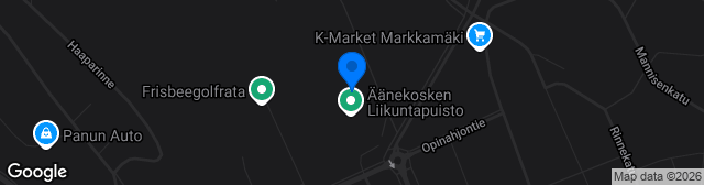 Map showing Äänekosken Keskuskenttä nurmi