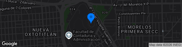 Map showing Estadio Universitario Alberto Chivo Córdoba