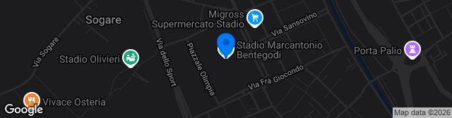 Map showing Stadio Marc'Antonio Bentegodi