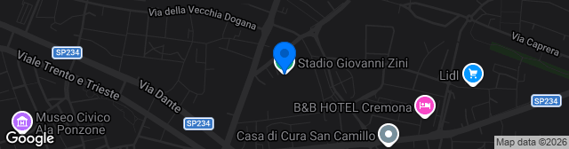 Map showing Stadio Giovanni Zini
