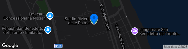 Map showing Stadio Riviera delle Palme